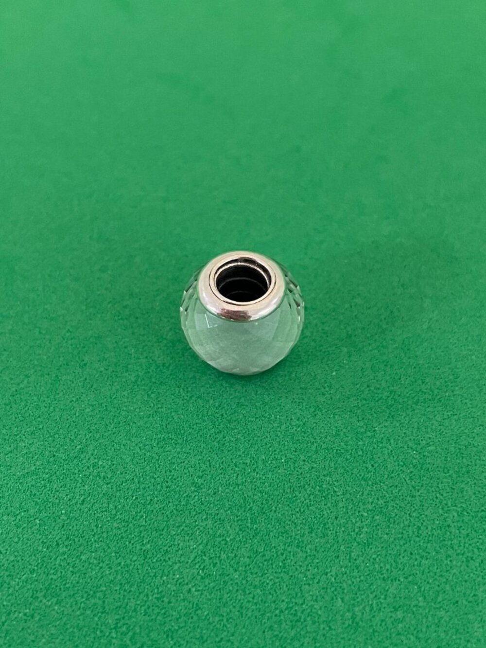 Authentic NEW! AUTHENTIC PANDORA Geometric Facets with White Glass Crystal Charm - Picture 3 of 4